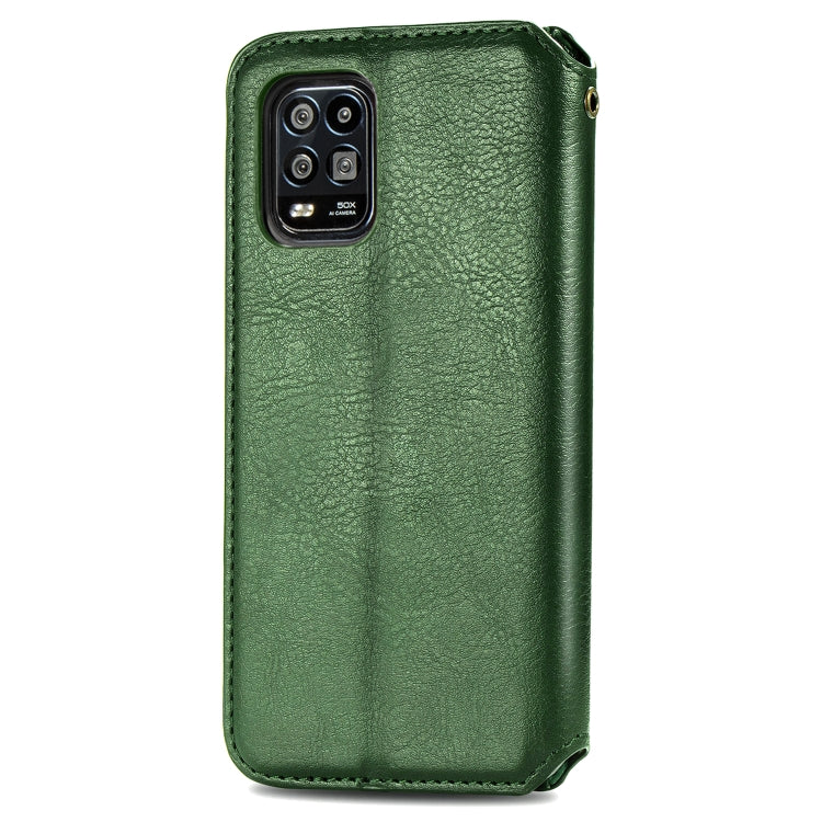 For Xiaomi Mi 10 Lite 5G Cubic Grid Pressed Horizontal Flip Magnetic Leather Case with Holder & Card Slots & Wallet