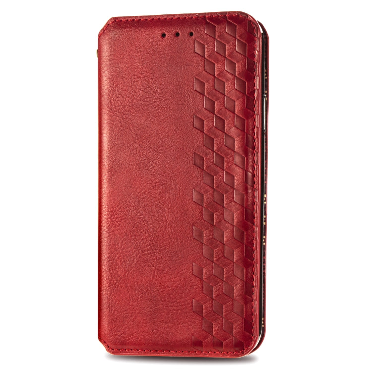 For Xiaomi Mi 10 Lite 5G Cubic Grid Pressed Horizontal Flip Magnetic Leather Case with Holder & Card Slots & Wallet