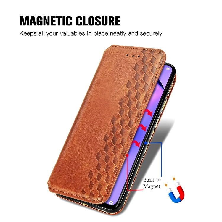 For OPPO A31 5G Cubic Grid Pressed Horizontal Flip Magnetic Leather Case with Holder & Card Slots & Wallet