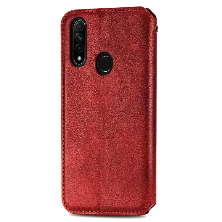 For OPPO A31 5G Cubic Grid Pressed Horizontal Flip Magnetic Leather Case with Holder & Card Slots & Wallet