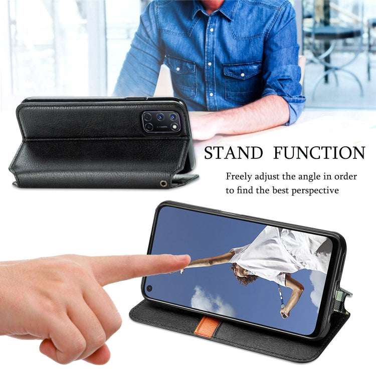 For OPPO A52 / A72 / A92 Cubic Grid Pressed Horizontal Flip Magnetic Leather Case with Holder & Card Slots & Wallet