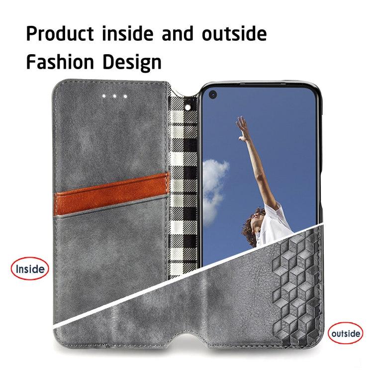 For OPPO A52 / A72 / A92 Cubic Grid Pressed Horizontal Flip Magnetic Leather Case with Holder & Card Slots & Wallet