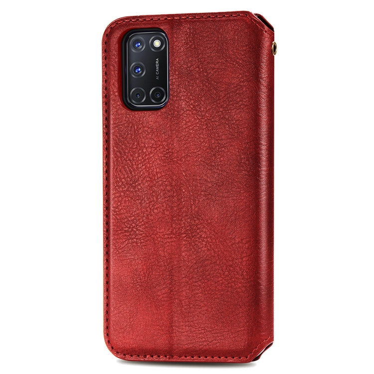 For OPPO A52 / A72 / A92 Cubic Grid Pressed Horizontal Flip Magnetic Leather Case with Holder & Card Slots & Wallet