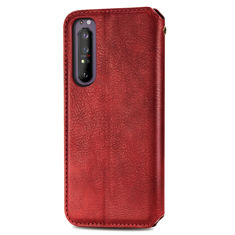 For Sony Xperia 1 II Cubic Grid Pressed Horizontal Flip Magnetic Leather Case with Holder & Card Slots & Wallet