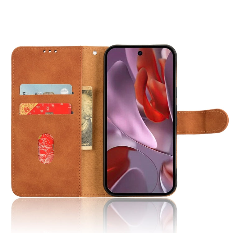 For Google Pixel 9a Skin Feel Magnetic Flip Leather Phone Case