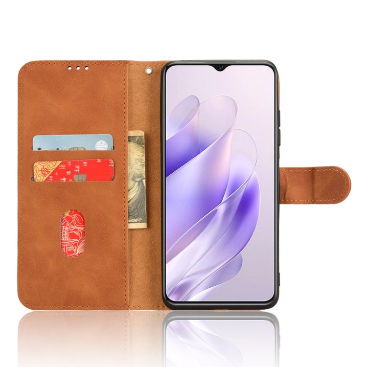 For Oukitel C37 Skin Feel Magnetic Flip Leather Phone Case