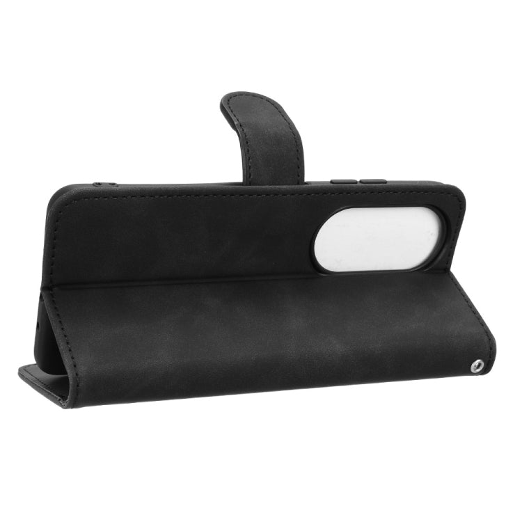 For Oukitel C38 Skin Feel Magnetic Flip Leather Phone Case