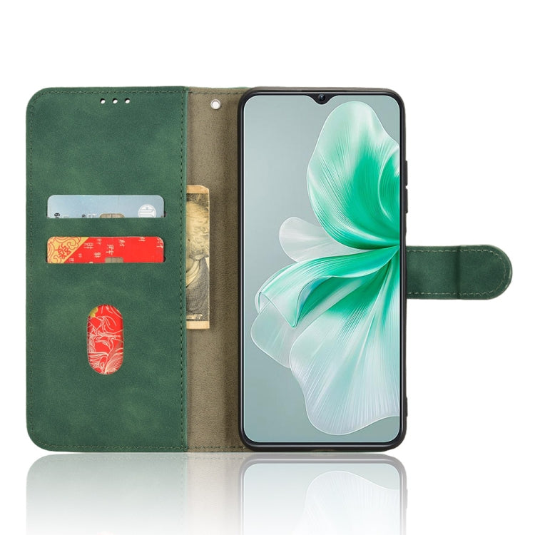 For Oukitel C38 Skin Feel Magnetic Flip Leather Phone Case