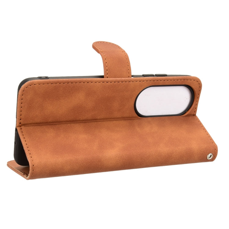 For Oukitel C38 Skin Feel Magnetic Flip Leather Phone Case