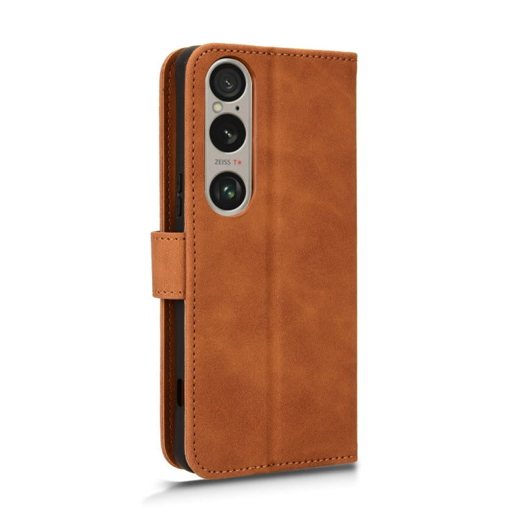For Sony Xperia 1 VI 2024 Skin Feel Magnetic Flip Leather Phone Case