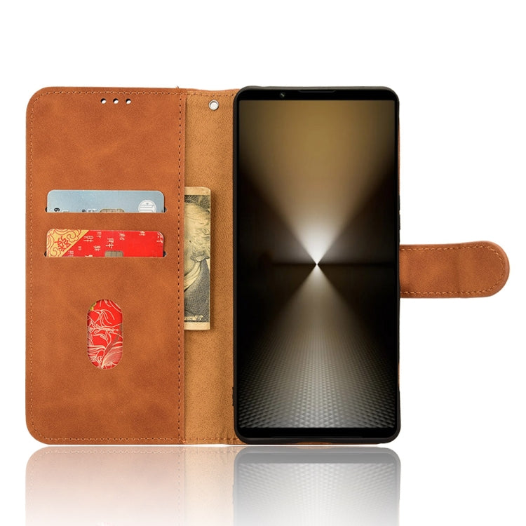 For Sony Xperia 1 VI 2024 Skin Feel Magnetic Flip Leather Phone Case