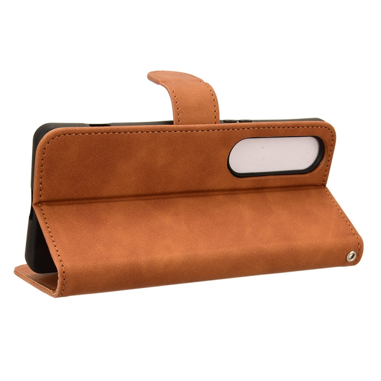 For Sony Xperia 1 VI 2024 Skin Feel Magnetic Flip Leather Phone Case