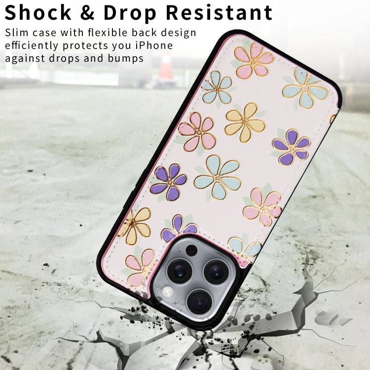 For iPhone 16 Pro Max Printed Double Buckle RFID Anti-theft Phone Case