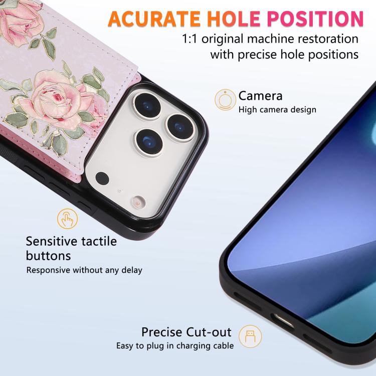 For iPhone 17 Pro Max Printed Double Buckle RFID Anti-theft Phone Case