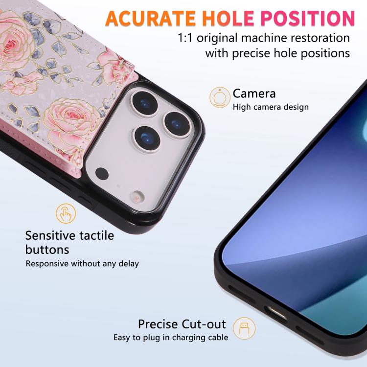 For iPhone 17 Pro Printed Double Buckle RFID Anti-theft Phone Case