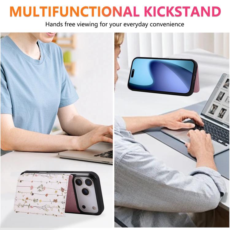 For iPhone 17 Pro Printed Double Buckle RFID Anti-theft Phone Case