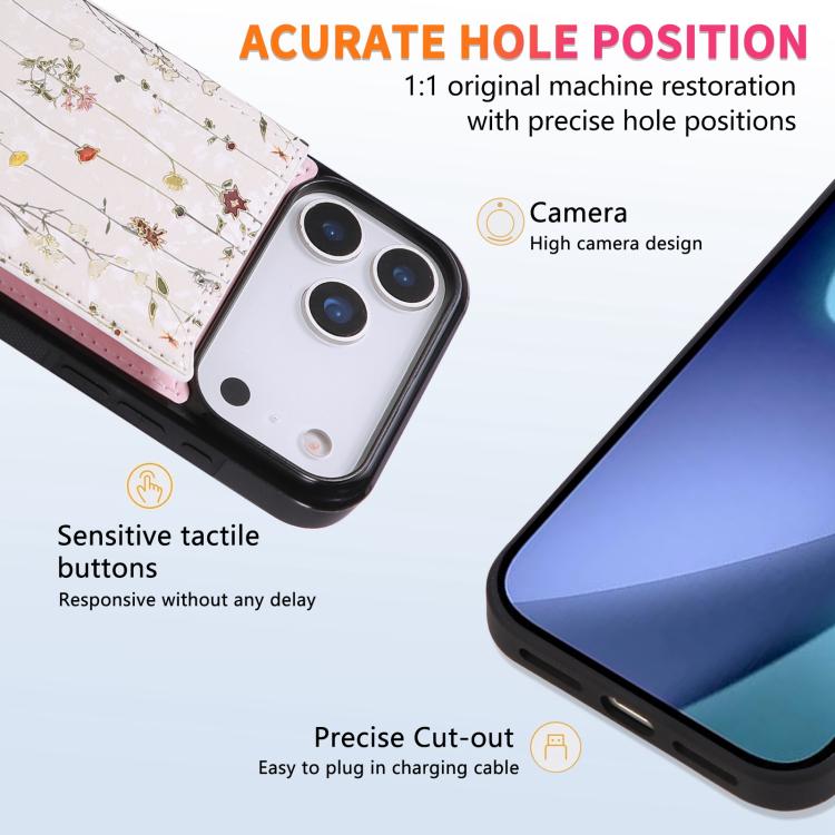 For iPhone 17 Pro Printed Double Buckle RFID Anti-theft Phone Case