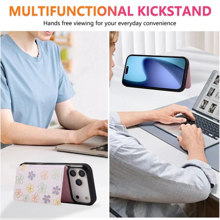 For iPhone 17 Pro Printed Double Buckle RFID Anti-theft Phone Case
