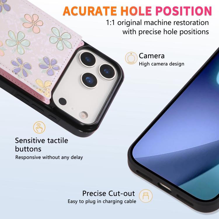 For iPhone 17 Pro Printed Double Buckle RFID Anti-theft Phone Case