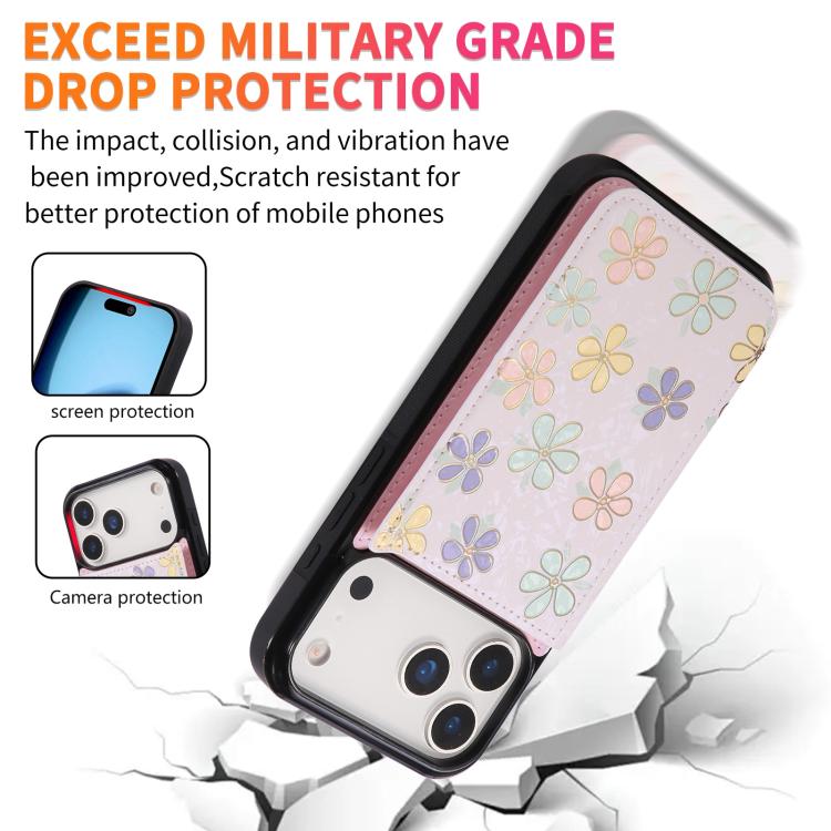 For iPhone 17 Pro Printed Double Buckle RFID Anti-theft Phone Case