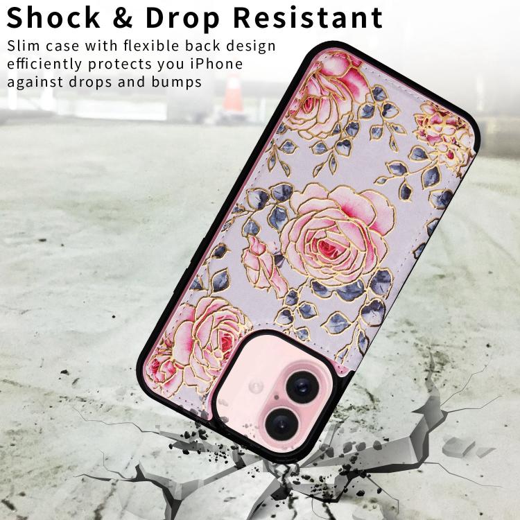 For iPhone 17 Printed Double Buckle RFID Anti-theft Phone Case