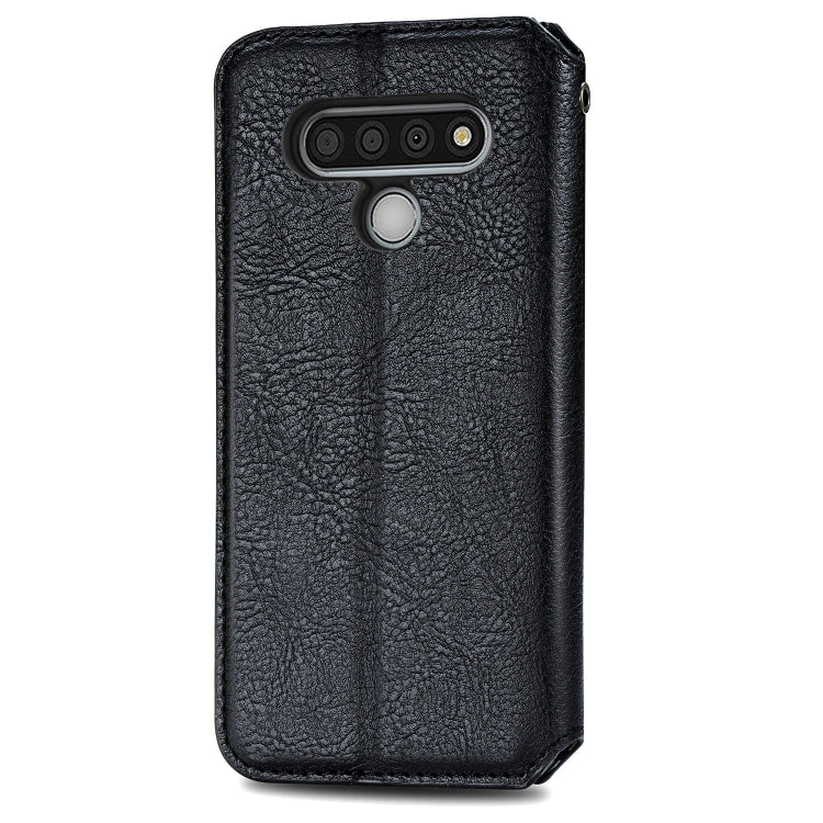 For LG Stylo 6 Cubic Grid Pressed Horizontal Flip Magnetic Leather Case with Holder & Card Slots & Wallet