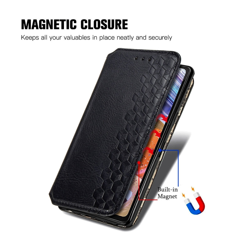 For LG Stylo 6 Cubic Grid Pressed Horizontal Flip Magnetic Leather Case with Holder & Card Slots & Wallet