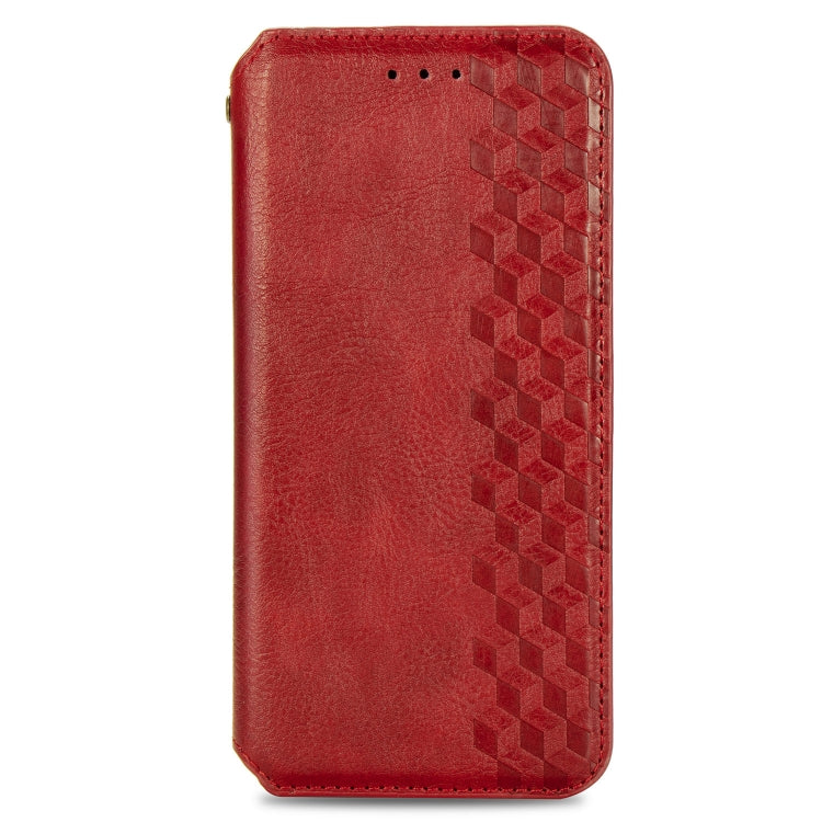 For LG Stylo 6 Cubic Grid Pressed Horizontal Flip Magnetic Leather Case with Holder & Card Slots & Wallet