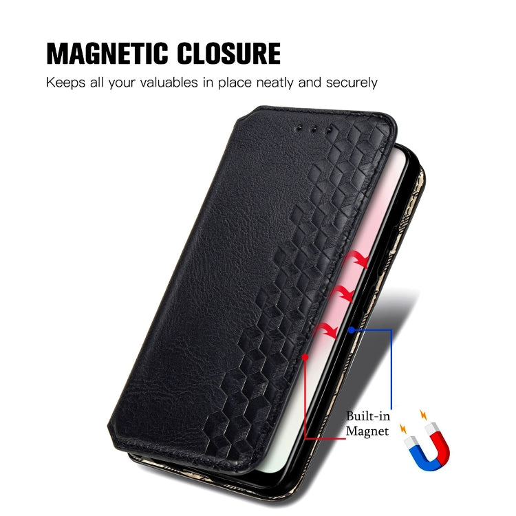 For Vivo Y17 Cubic Grid Pressed Horizontal Flip Magnetic Leather Case with Holder & Card Slots & Wallet
