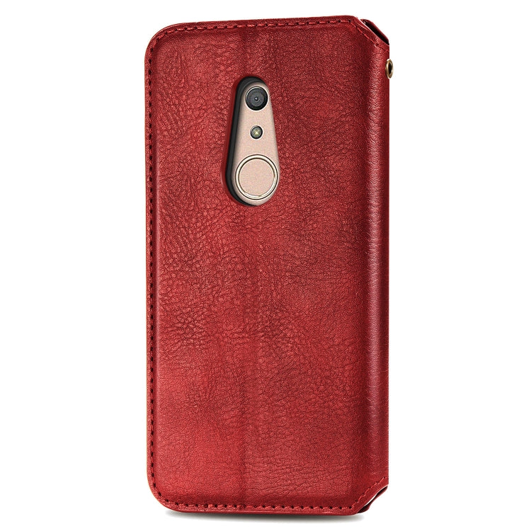 For Fujitsu Arrows Be4 F-41A Cubic Grid Pressed Horizontal Flip Magnetic Leather Case with Holder & Card Slots & Wallet