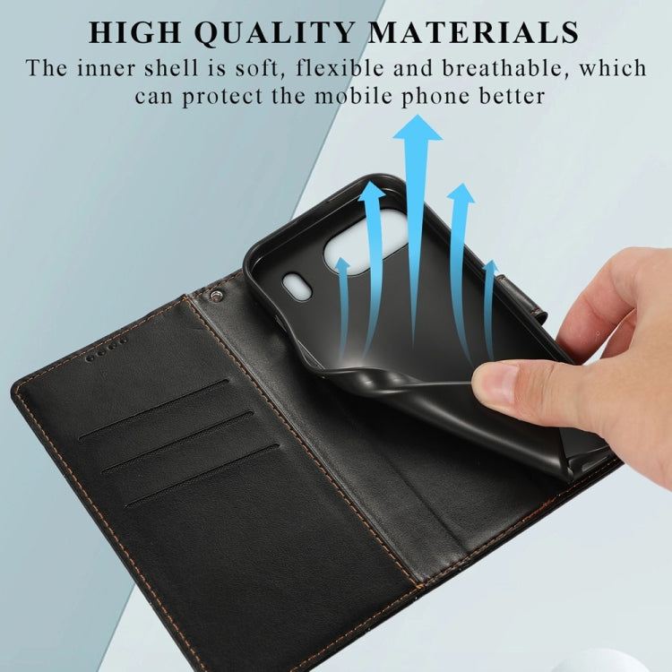 For OnePlus Nord 4 PU Genuine Leather Texture Embossed Line Phone Case