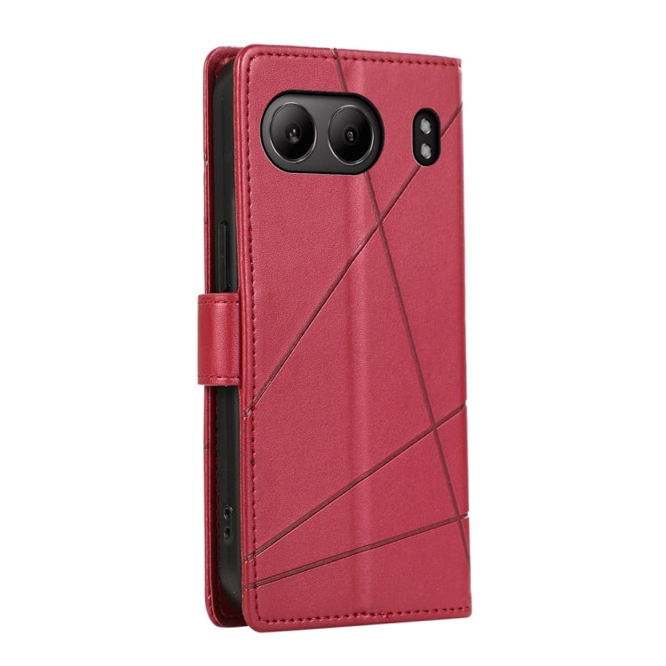 For OnePlus Nord 4 PU Genuine Leather Texture Embossed Line Phone Case