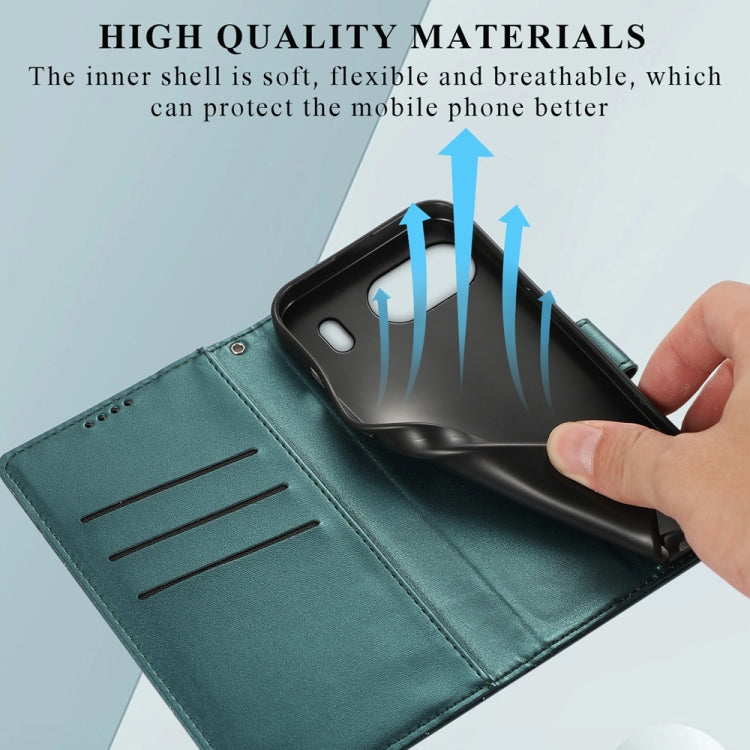 For OnePlus Nord 4 PU Genuine Leather Texture Embossed Line Phone Case