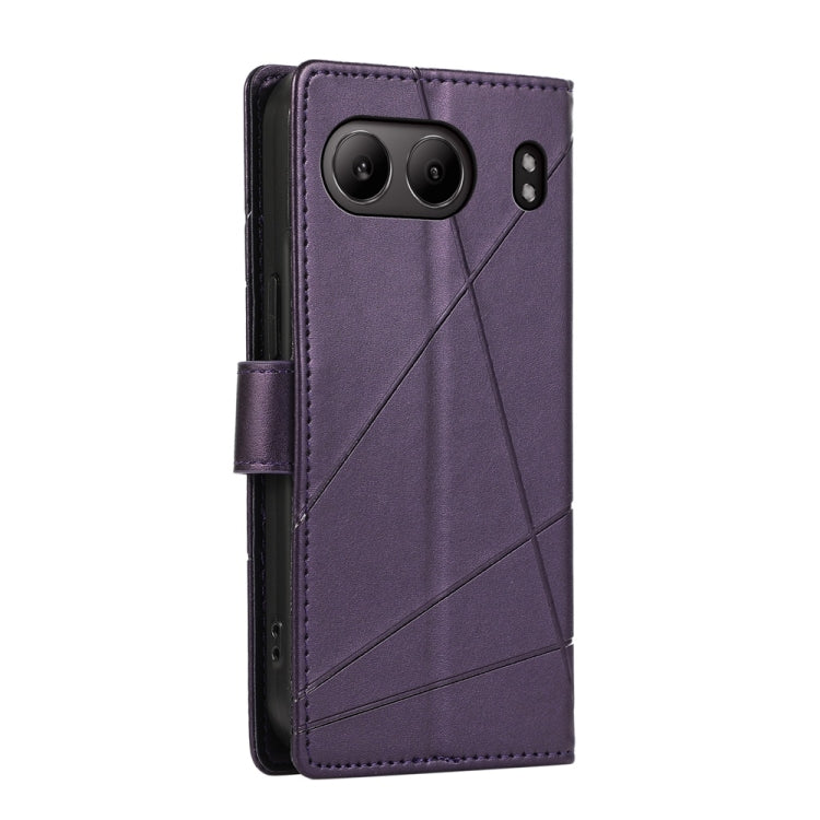 For OnePlus Nord 4 PU Genuine Leather Texture Embossed Line Phone Case