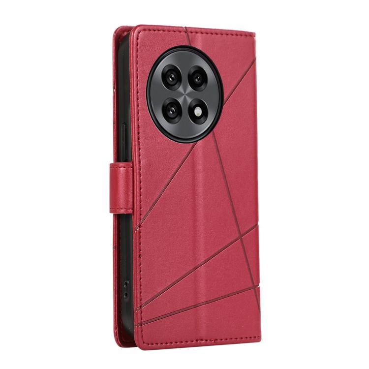 For OnePlus 13R / Ace 5 / Ace 5 Pro PU Genuine Leather Texture Embossed Line Phone Case