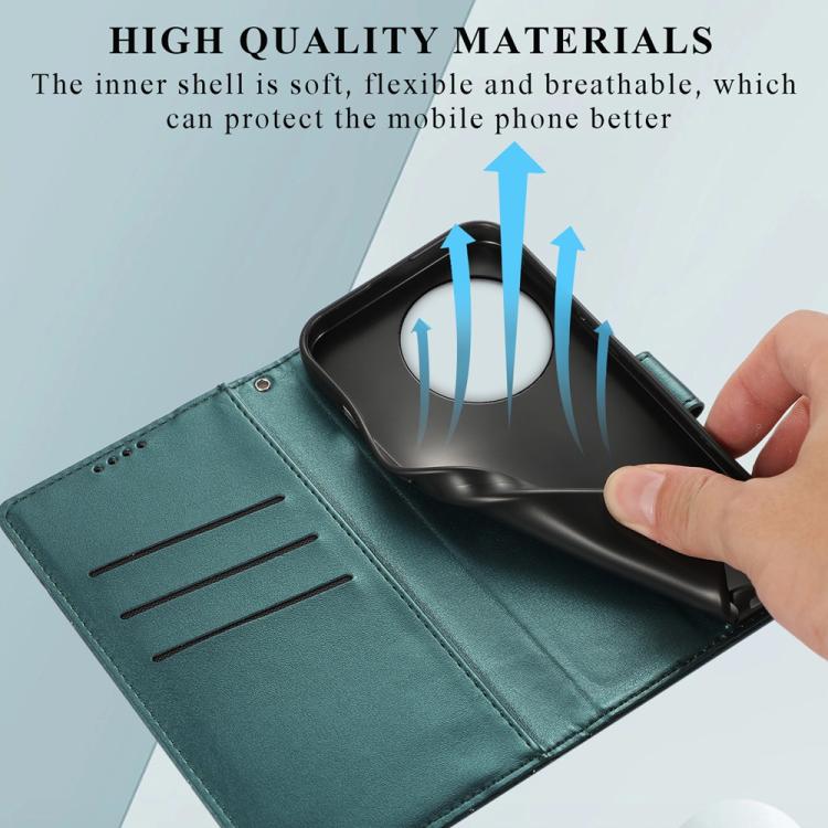 For OnePlus 13R / Ace 5 / Ace 5 Pro PU Genuine Leather Texture Embossed Line Phone Case