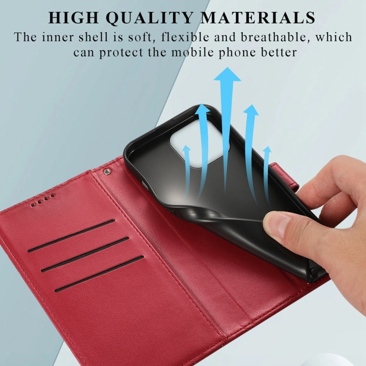 For iPhone 16 Pro Max PU Genuine Leather Texture Embossed Line Phone Case