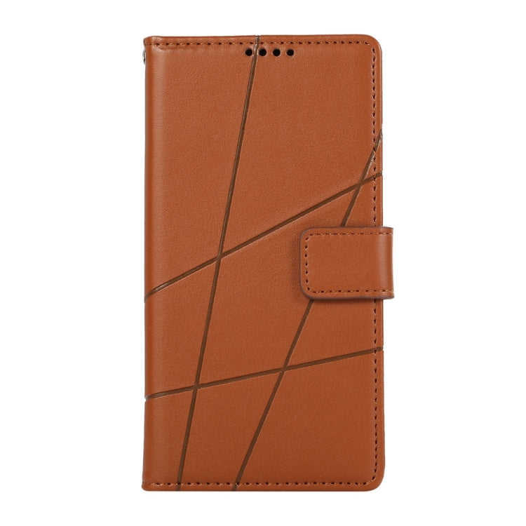 For iPhone 16 Pro Max PU Genuine Leather Texture Embossed Line Phone Case