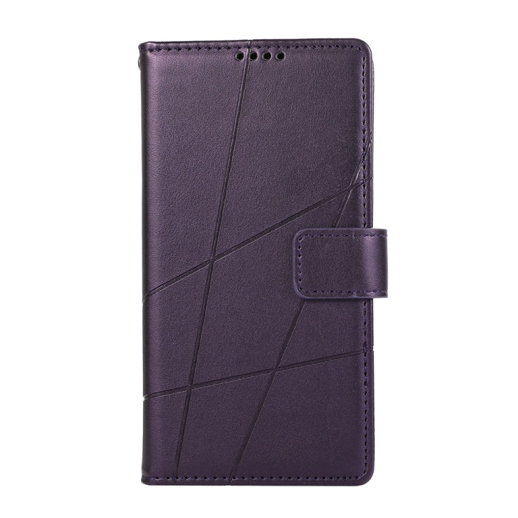 For iPhone 16 Pro Max PU Genuine Leather Texture Embossed Line Phone Case