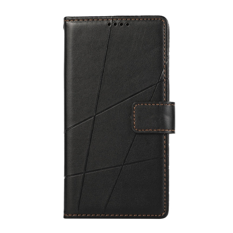 For iPhone 16 Pro PU Genuine Leather Texture Embossed Line Phone Case