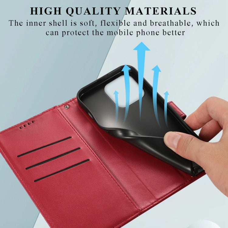 For iPhone 16 Pro PU Genuine Leather Texture Embossed Line Phone Case