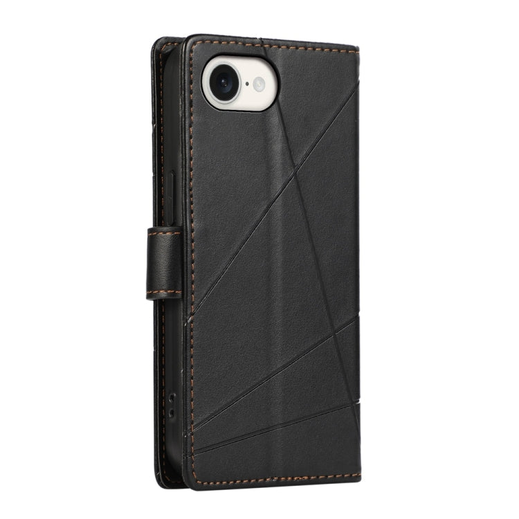 For iPhone 17e / 16e PU Genuine Leather Texture Embossed Line Phone Case