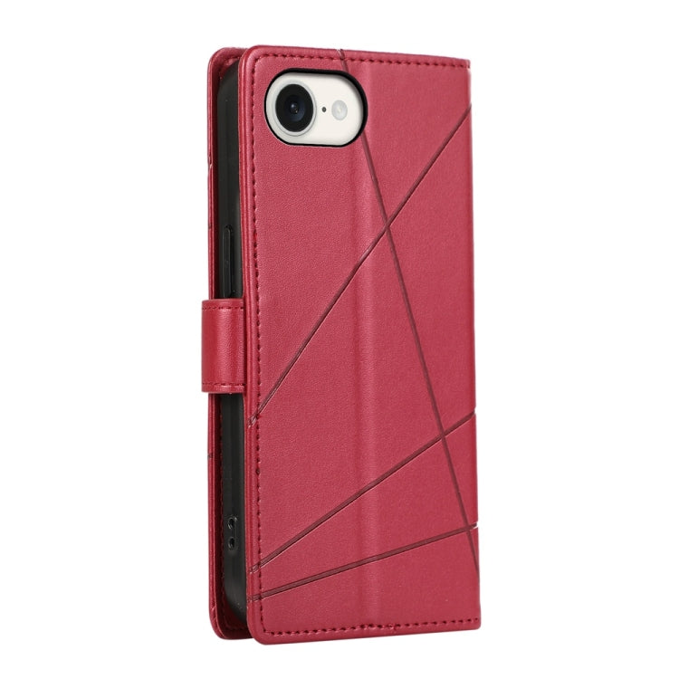 For iPhone 17e / 16e PU Genuine Leather Texture Embossed Line Phone Case