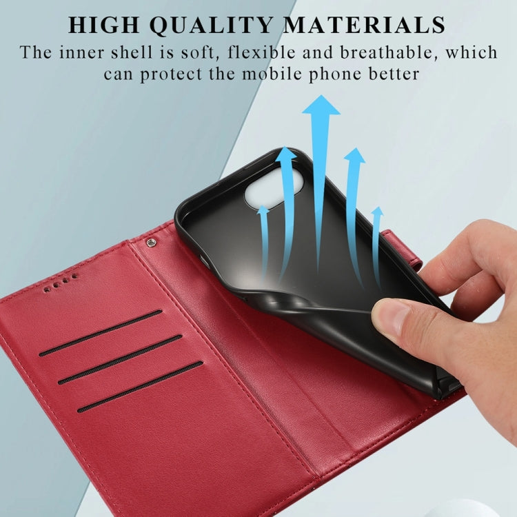 For iPhone 17e / 16e PU Genuine Leather Texture Embossed Line Phone Case