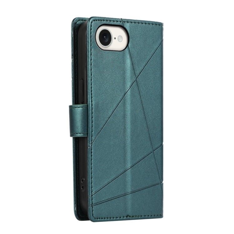For iPhone 17e / 16e PU Genuine Leather Texture Embossed Line Phone Case
