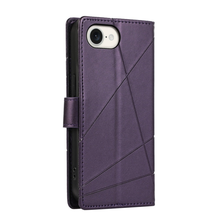 For iPhone 17e / 16e PU Genuine Leather Texture Embossed Line Phone Case
