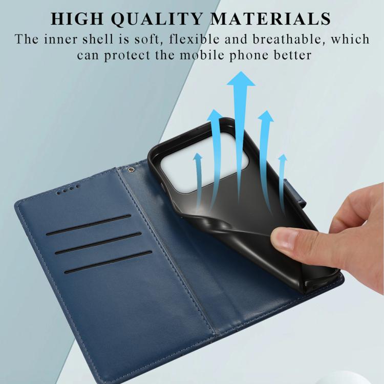 For iPhone 17 Pro Max PU Genuine Leather Texture Embossed Line Phone Case