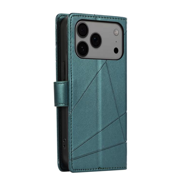 For iPhone 17 Pro Max PU Genuine Leather Texture Embossed Line Phone Case
