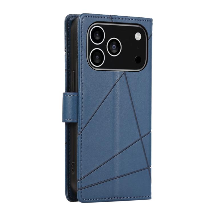 For iPhone 17 Pro PU Genuine Leather Texture Embossed Line Phone Case