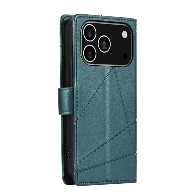For iPhone 17 Pro PU Genuine Leather Texture Embossed Line Phone Case
